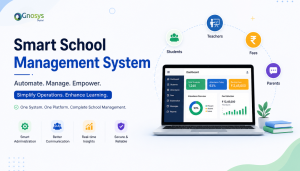 School management system dashboard showing automation of attendance, fees, and student data for efficient school operations