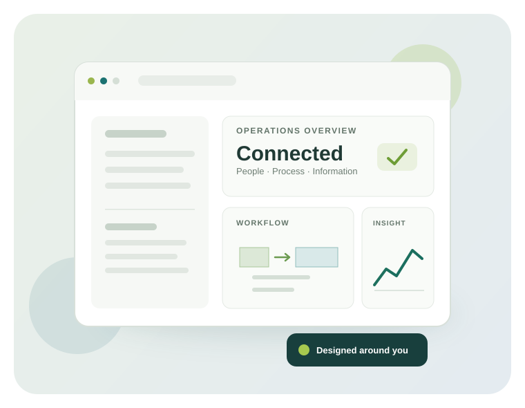 Illustration of connected business systems, workflows and operational insights